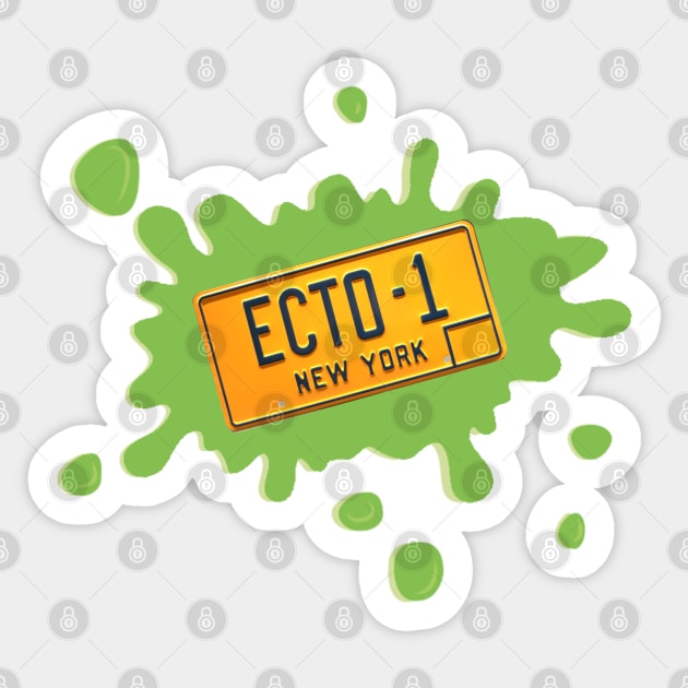 Ecto 1 Plate 2 Sticker by Nykos